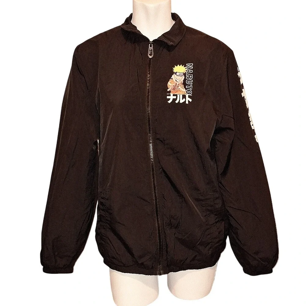 HM‎ Naruto Uzumaki Printed Windbreaker Jacket Kids XL Anime Manga Zip Up